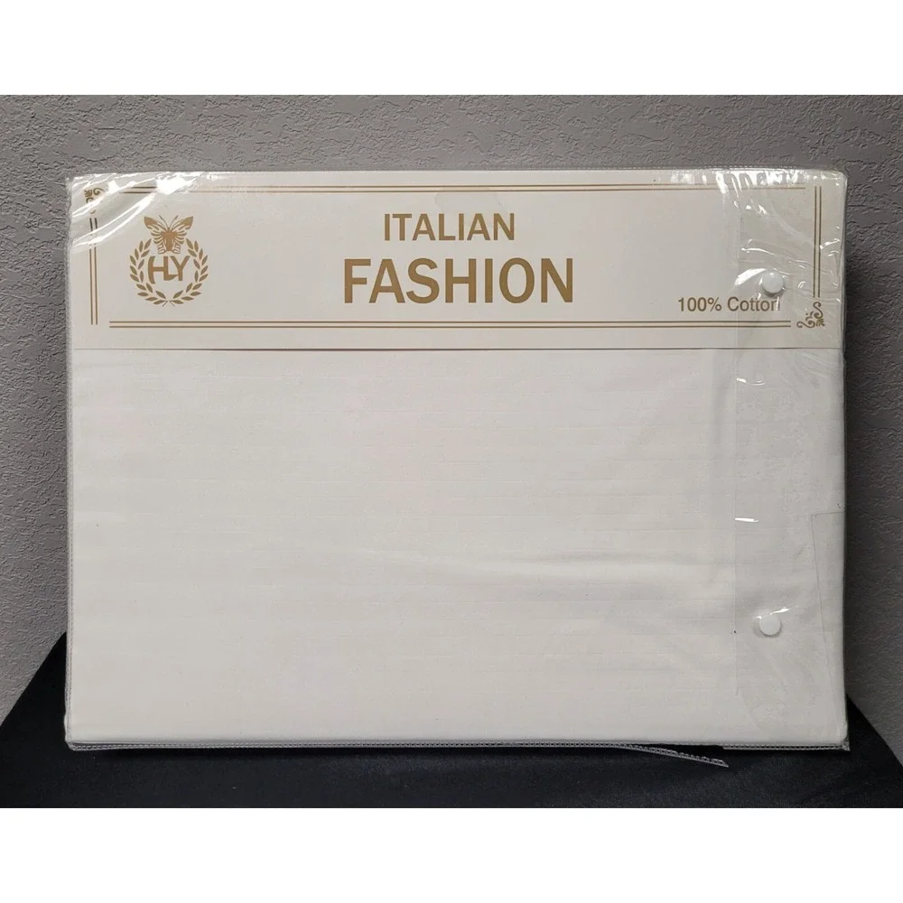 Italian Fashion Queen Size Duvet Cover Set 6 Pcs Design #D8133-6 White